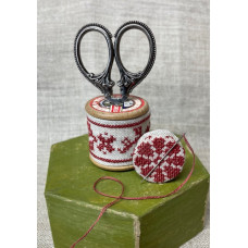 Vintage Cotton Reel Scissor Holder with Needlekeep